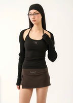 [ Pre-order ] Threetimes Jewel Cross Back Tank Top