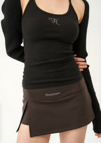 [ Pre-order ] Threetimes Jewel Cross Back Tank Top