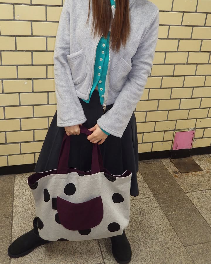[ Pre-order ] Reversible Polka Dot Eco Bag