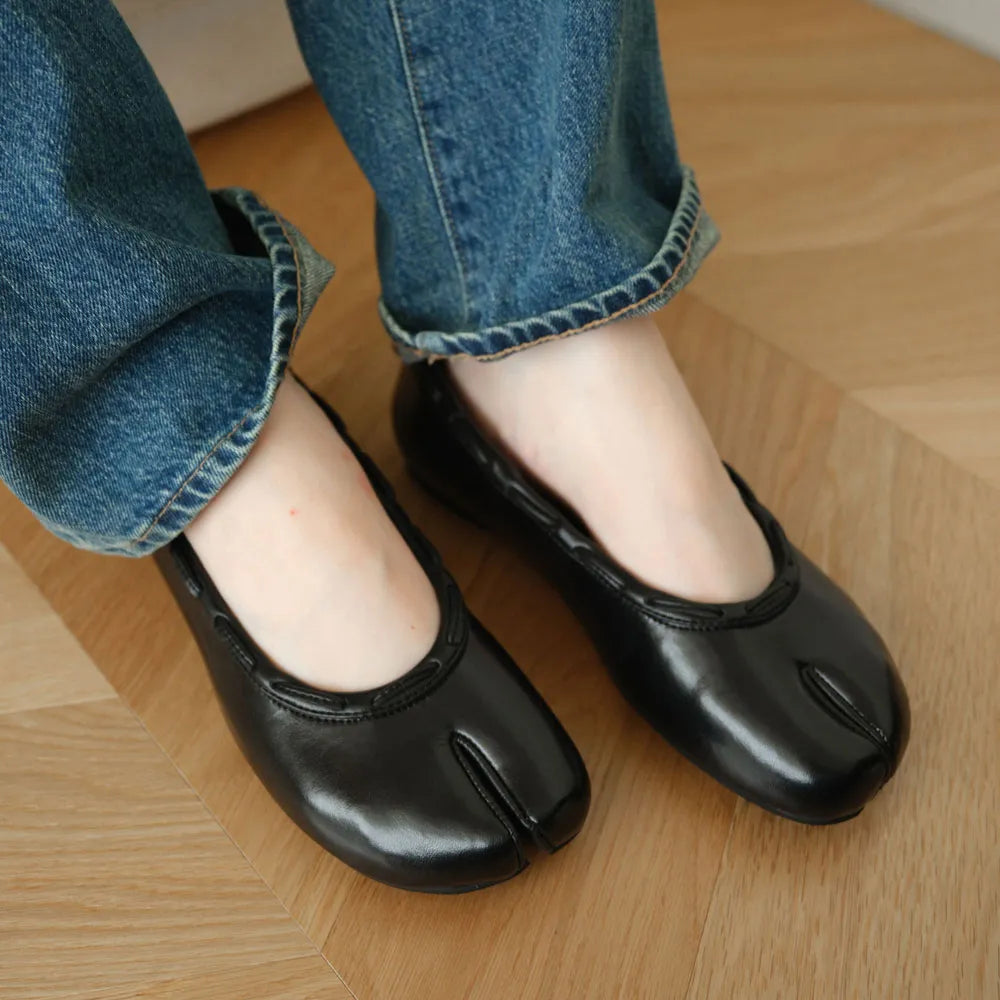 [ Pre-order ] Leather String Flat