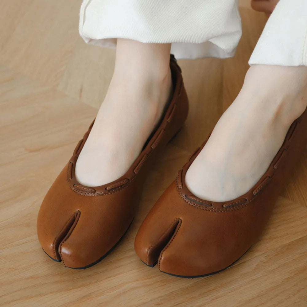 [ Pre-order ] Leather String Flat
