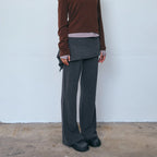 [ Pre-order ] Button Layered Skirt Pants Set