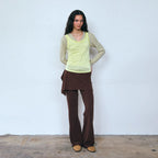 [ Pre-order ] Button Layered Skirt Pants Set