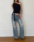 [ Pre-order ] Made Del Luna Damage Bootcut Denim Pants