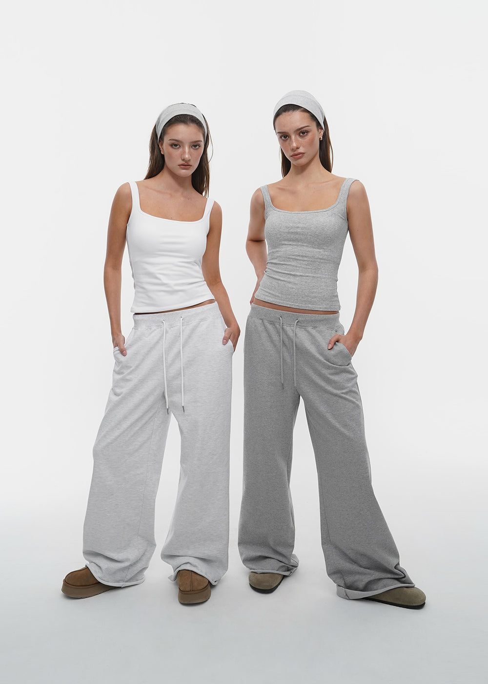 [ Pre-order ] B-Basic Mid-Sweat Cut-Out Wide Pants