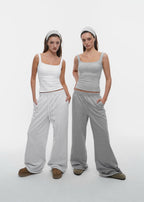 [ Pre-order ] B-Basic Mid-Sweat Cut-Out Wide Pants