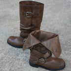 [ Pre-order ] Raven Foldable Buckle Boots