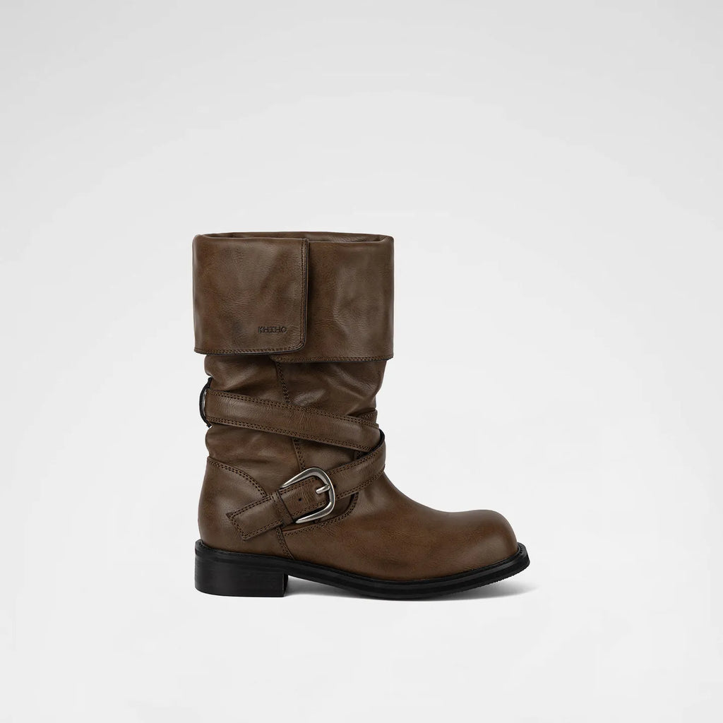 [ Pre-order ] Raven Foldable Buckle Boots