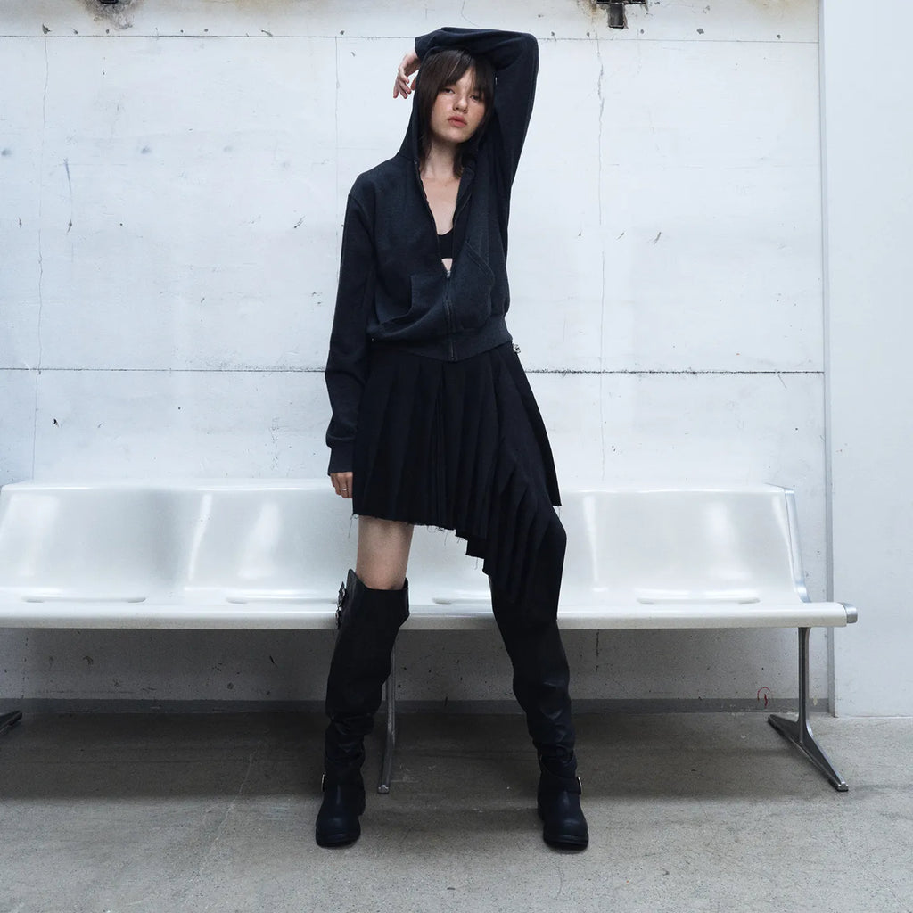 ‎[ Pre-order ‎] Raven Foldable Thigh-high Boots