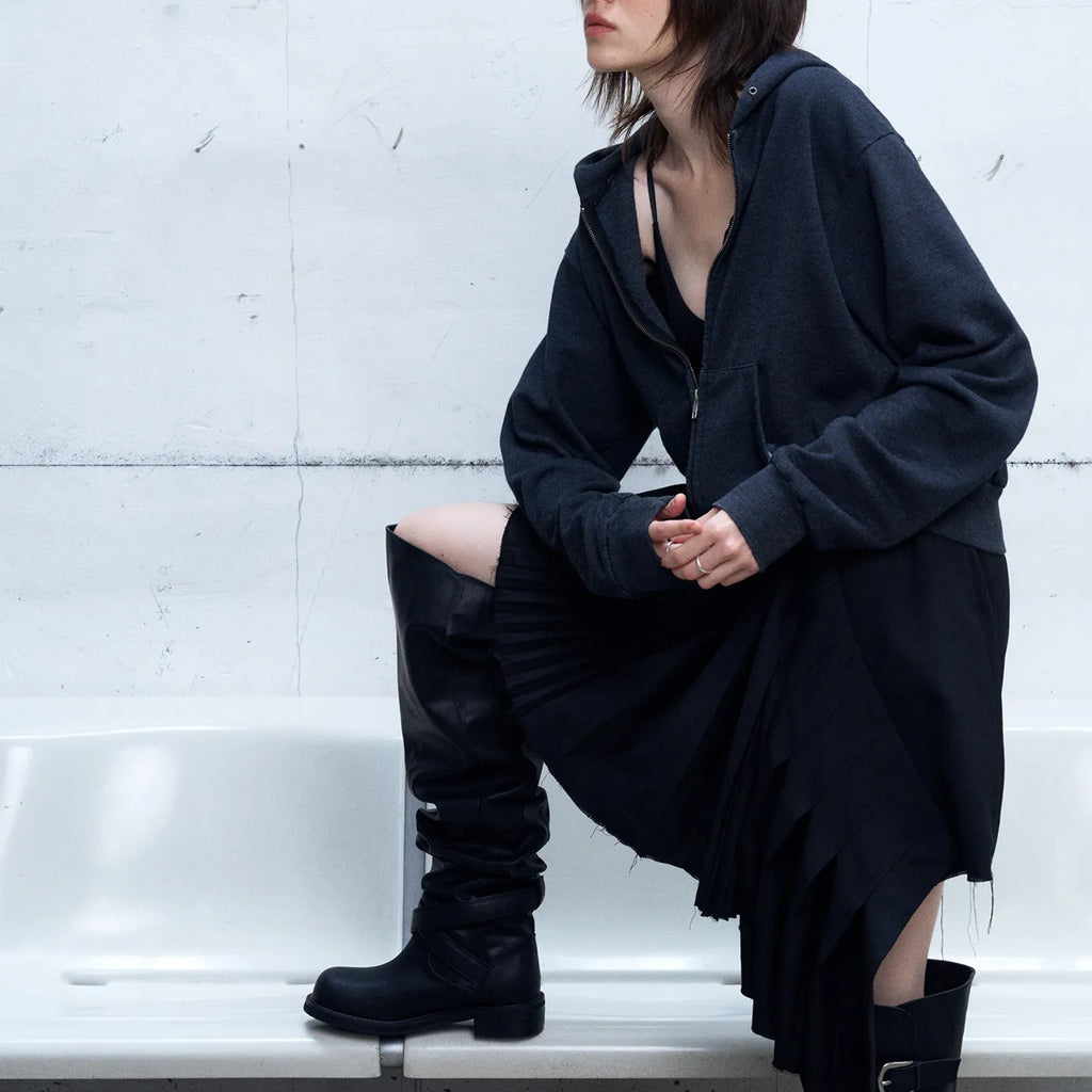 ‎[ Pre-order ‎] Raven Foldable Thigh-high Boots