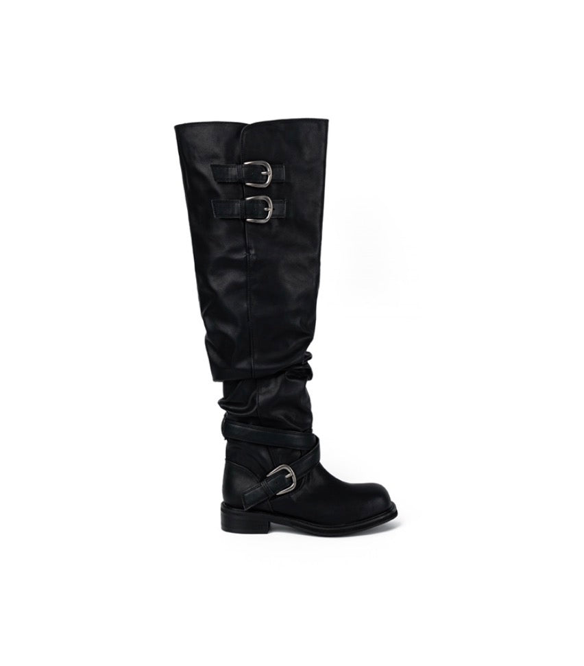 ‎[ Pre-order ‎] Raven Foldable Thigh-high Boots