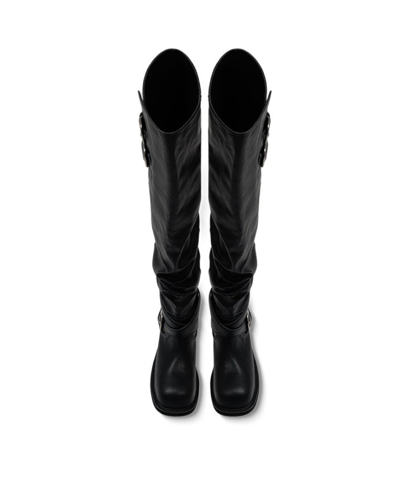 ‎[ Pre-order ‎] Raven Foldable Thigh-high Boots
