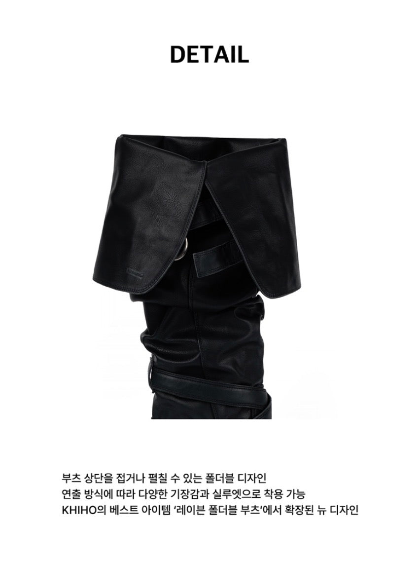 ‎[ Pre-order ‎] Raven Foldable Thigh-high Boots
