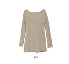 [ KR0458 清貨 ]  薄針織修腰長袖上衣兩色入 Bali Knit Ops