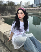 [ Joy同款 Pre-order ] Ribbon Graphic T-shirts White