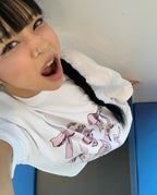 [ Joy同款 Pre-order ] Ribbon Graphic T-shirts White