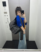 [ Pre-order ] Freaky Stud Leather Messenger Bag