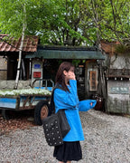 [ Pre-order ] Freaky Stud Leather Messenger Bag