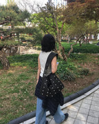 [ Pre-order ] Freaky Stud Leather Messenger Bag