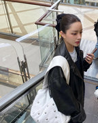 [ Pre-order ] Freaky Stud Leather Messenger Bag