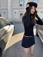 [ KR0335 ] Bite me mid waist skort