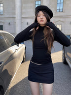 [ KR0335 ] Bite me mid waist skort