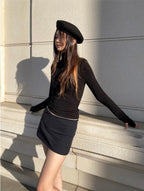 [ KR0335 ] Bite me mid waist skort