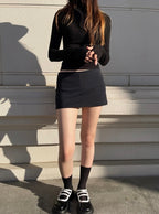 [ KR0335 ] Bite me mid waist skort