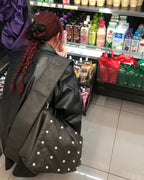 [ Pre-order ] Freaky Stud Leather Messenger Bag