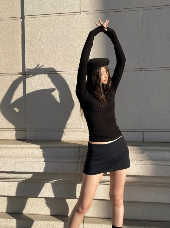 [ KR0335 ] Bite me mid waist skort