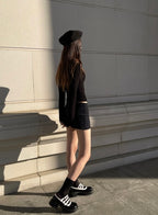 [ KR0335 ] Bite me mid waist skort