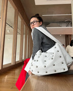 [ Pre-order ] Freaky Stud Leather Messenger Bag