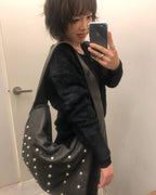 [ Pre-order ] Freaky Stud Leather Messenger Bag