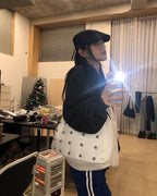 [ Pre-order ] Freaky Stud Leather Messenger Bag