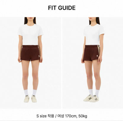 [ Pre-order ] Adidas 短版 핀스트라이프 새틴 숏 팬츠 ( M啡色有現貨 )