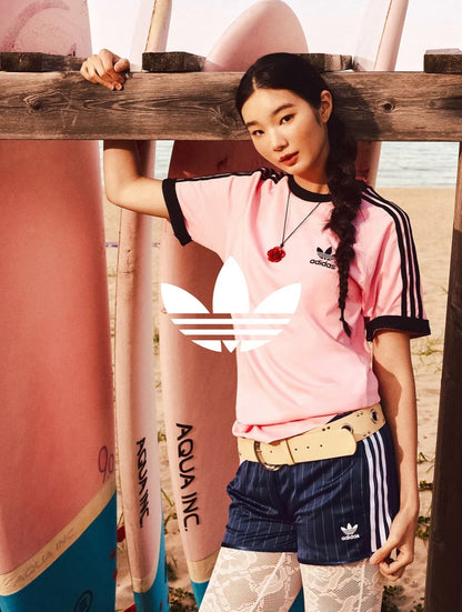 [ Pre-order ] Adidas 短版 핀스트라이프 새틴 숏 팬츠 ( M啡色有現貨 )