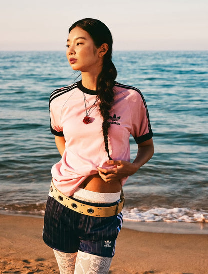 [ Pre-order ] Adidas 短版 핀스트라이프 새틴 숏 팬츠 ( M啡色有現貨 )