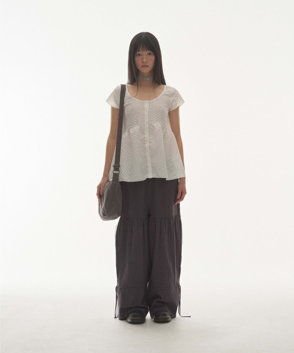 [ Pre-order ] Shirring Rouch Pants