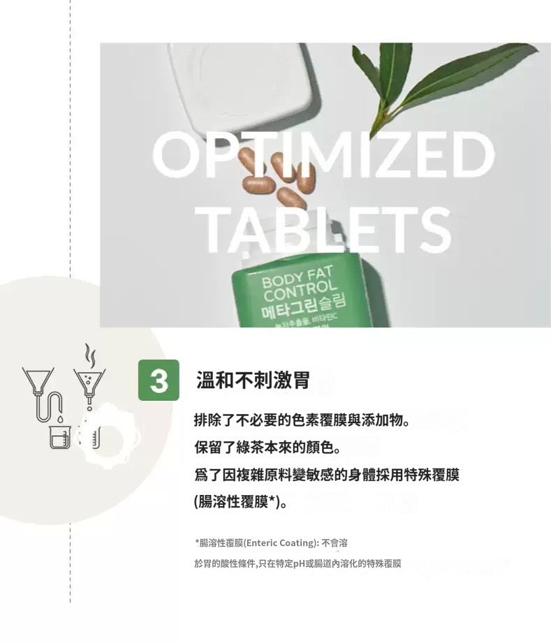 [ 來港中 ] Vitalbeautie 💚 阻斷油脂形成綠茶片 Body Fat Control ( 30日 )