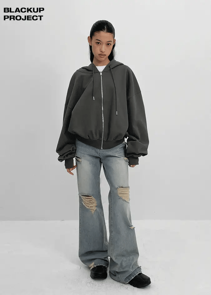 [ Pre-order ] Made Del Luna Damage Bootcut Denim Pants