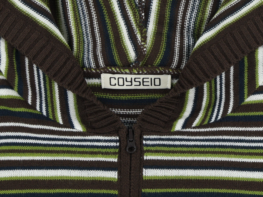 [ Pre-order ] Soft Knit Zip-up Stripe