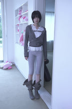 [ Pre-order ] Stripe Wrap Hood Cardigan