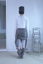 [ Pre-order ] Stripe Wrap Hood Cardigan