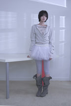 [ Pre-order ] Stripe Wrap Hood Cardigan