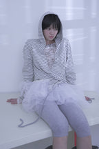 [ Pre-order ] Stripe Wrap Hood Cardigan