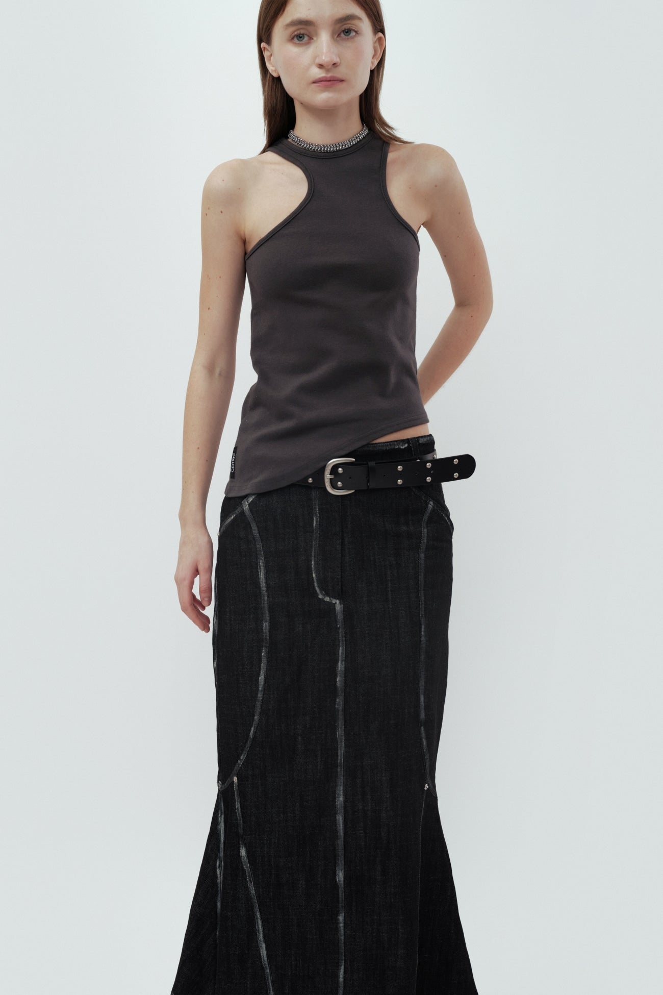 [ Pre-order ] Two Ring Rivet Belt Black