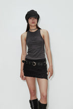 [ Pre-order ] Two Ring Rivet Belt Black