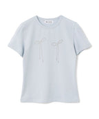 [ Pre-order ] Millo Women Pearl Ribbon T-shirt