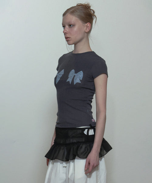 ★SCULPTOR★ Spirit Baby Tee Charcoal SC24S275CH Pre-order ] Sculptor Bow Bow Baby Tee – lesson.zero