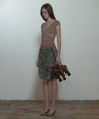 [ Pre-order ] Lace Trim Wrap Tee